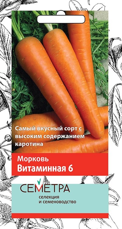 Морковь Витаминная 6 (Семетра) 2 гр фото