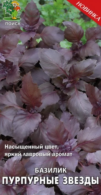 Базилик овощной Пурпурные звезды 0,1гр фото